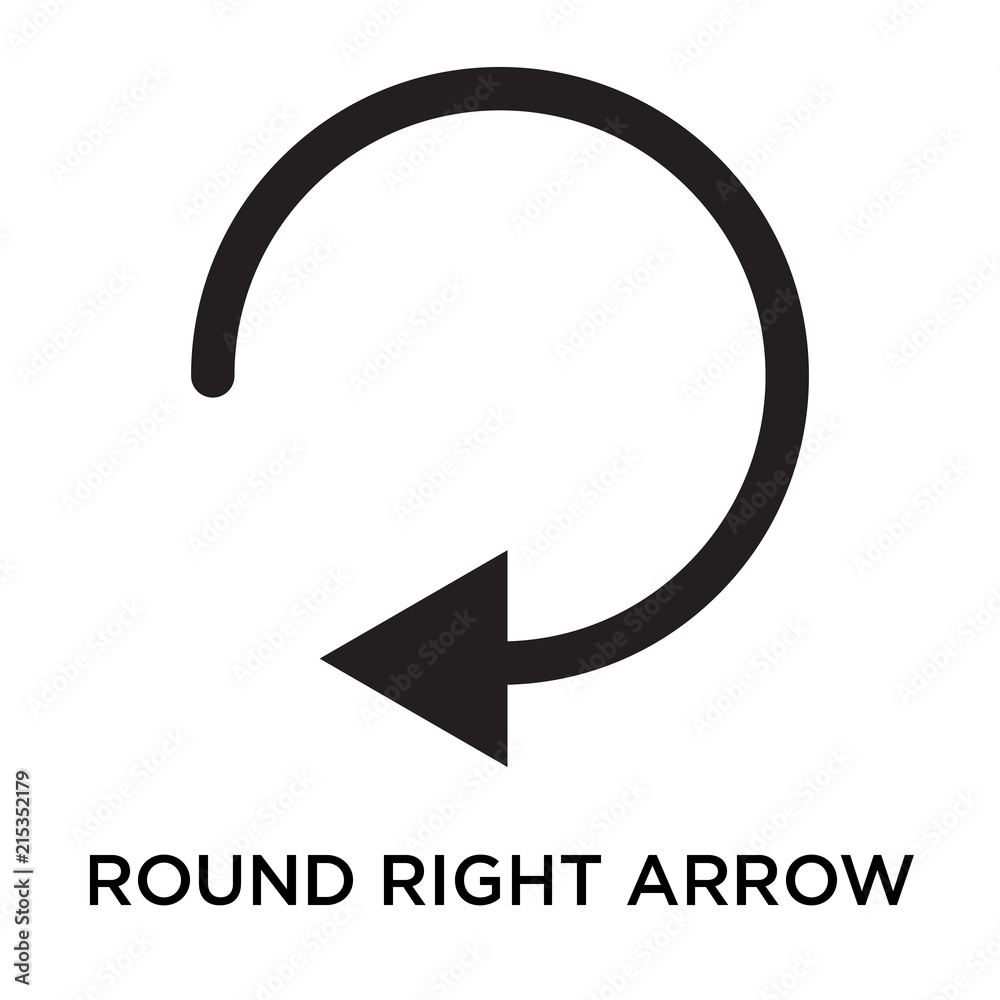 Round right arrow icon vector sign and symbol isolated on white background, Round right arrow logo concept Round right arrow icon vector sign and symbol isolated on white background, Round right arrow logo concept