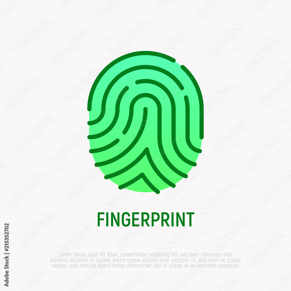 Fingerprint thin line icon. Modern vector illustration. Fingerprint thin line icon. Modern vector illustration.