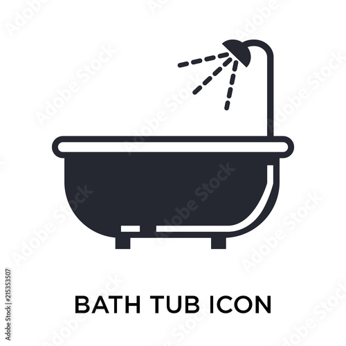 Bath tub icon vector sign and symbol isolated on white background, Bath tub logo concept