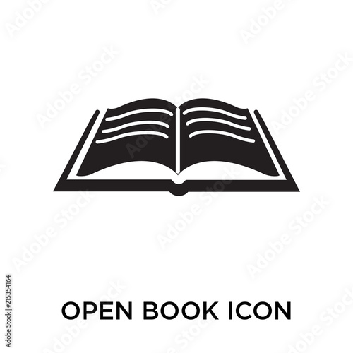 Open book icon vector sign and symbol isolated on white background, Open book logo concept