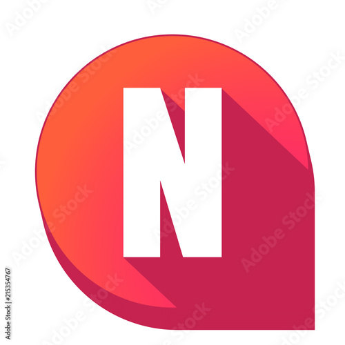 ikona z długim cieniem na tle strzałki pinezki