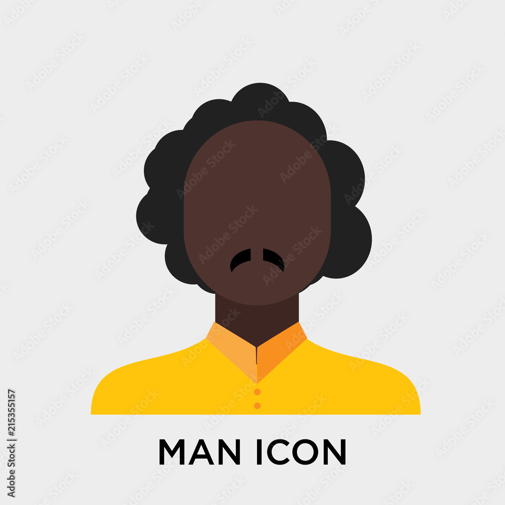 Man icon vector sign and symbol isolated on white background, Man logo concept