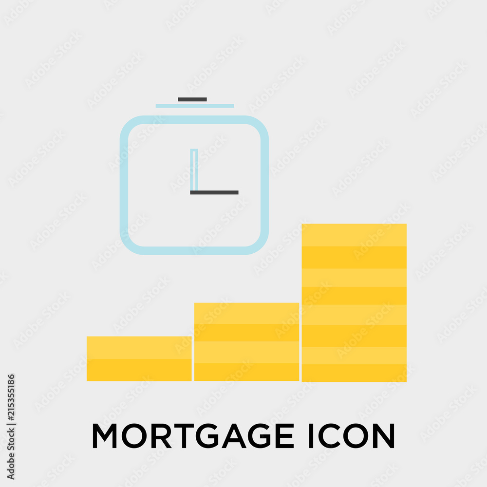 Mortgage icon vector sign and symbol isolated on white background, Mortgage logo concept Mortgage icon vector sign and symbol isolated on white background, Mortgage logo concept