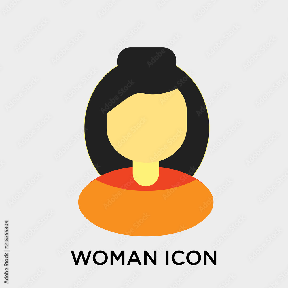Woman icon vector sign and symbol isolated on white background, Woman logo concept Woman icon vector sign and symbol isolated on white background, Woman logo concept