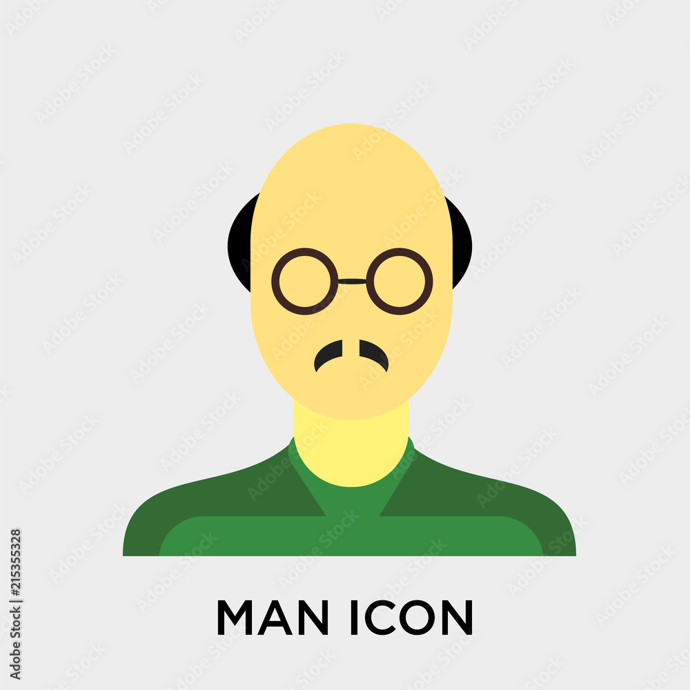 Man icon vector sign and symbol isolated on white background, Man logo concept Man icon vector sign and symbol isolated on white background, Man logo concept