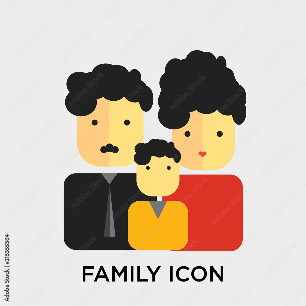 Family icon vector sign and symbol isolated on white background, Family logo concept Family icon vector sign and symbol isolated on white background, Family logo concept