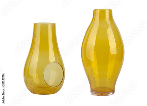 glass vases isolated on white background