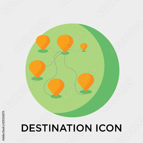 Destination icon vector sign and symbol isolated on white background, Destination logo concept
