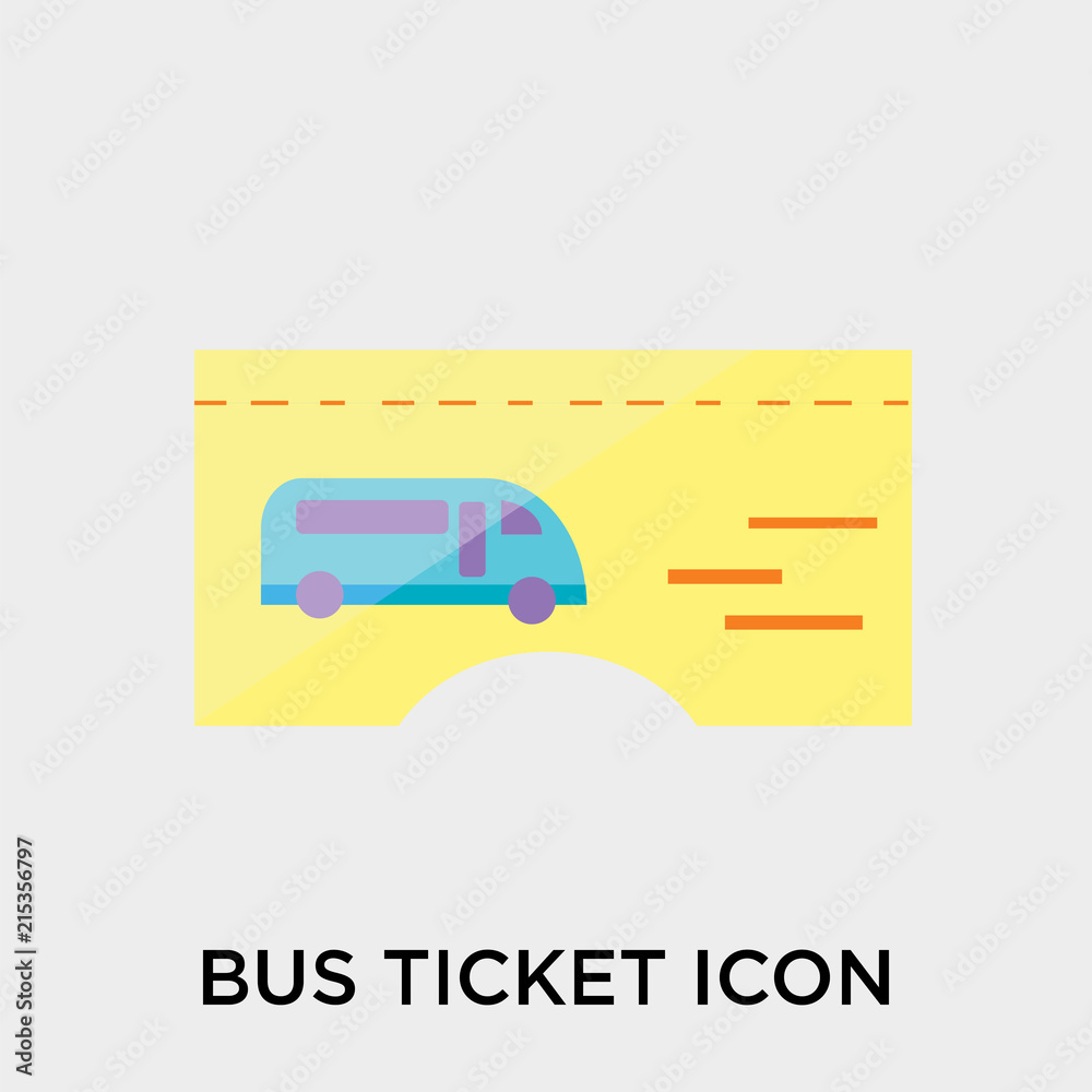 Bus ticket icon vector sign and symbol isolated on white background, Bus ticket logo concept Bus ticket icon vector sign and symbol isolated on white background, Bus ticket logo concept