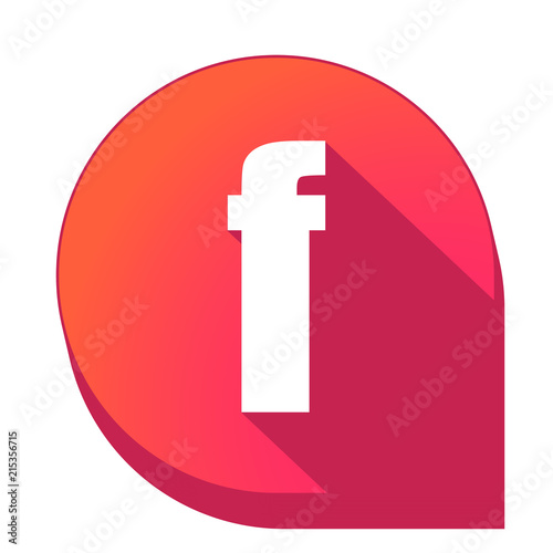 ikona z długim cieniem na tle strzałki pinezki