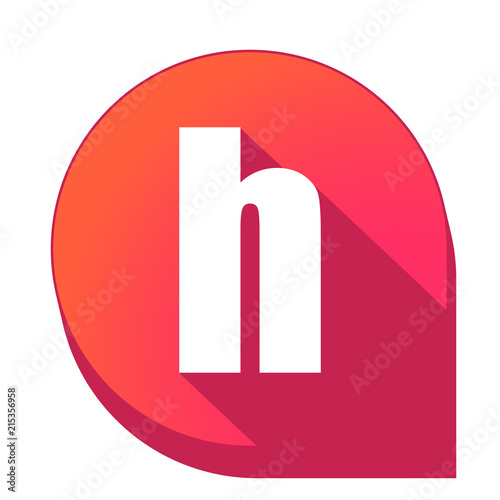 ikona z długim cieniem na tle strzałki pinezki