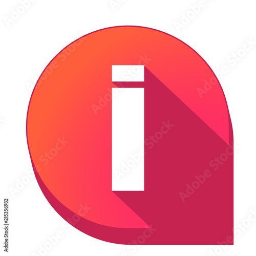 ikona z długim cieniem na tle strzałki pinezki