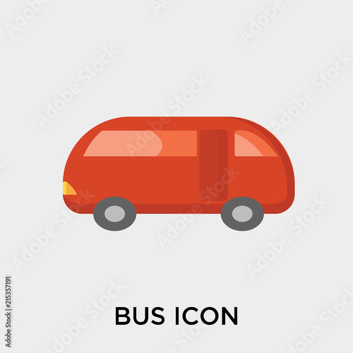Bus icon vector sign and symbol isolated on white background, Bus logo concept