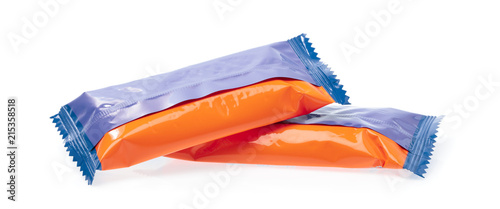 snack crisp packet isolated on white background photo