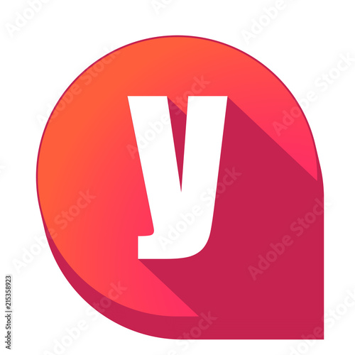 ikona z długim cieniem na tle strzałki pinezki