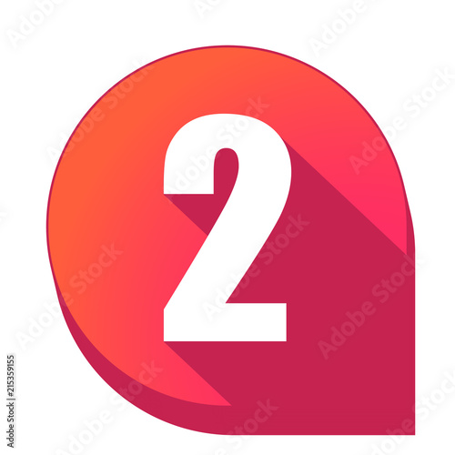 ikona z długim cieniem na tle strzałki pinezki