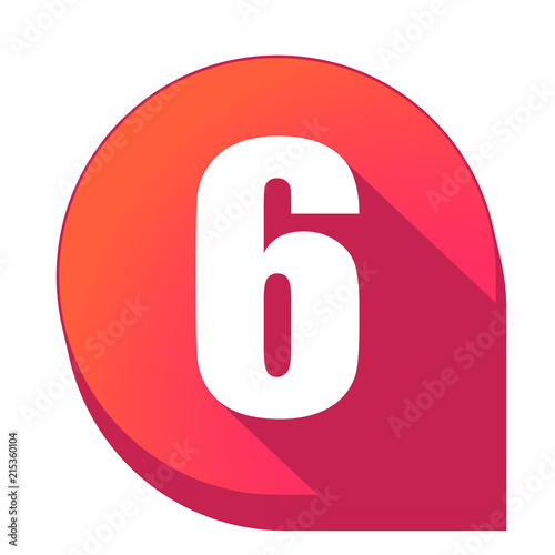 ikona z długim cieniem na tle strzałki pinezki