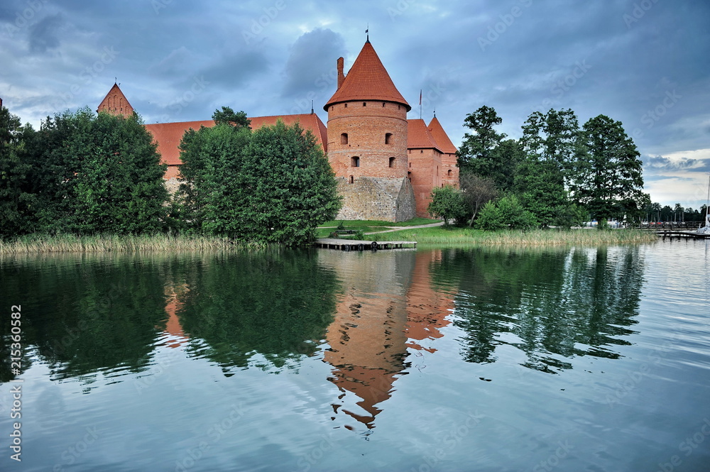 Lithuania. Trakai Castle, in the middle of a large lake