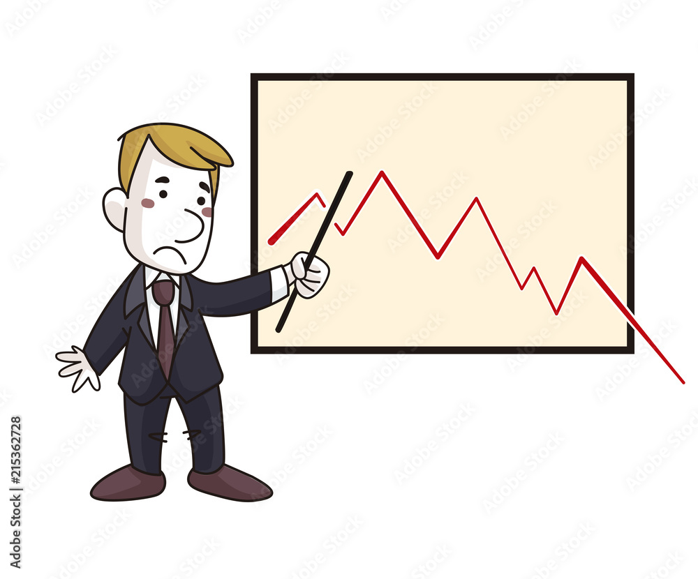Ejecutivo con gráfico de resultados negativo Ejecutivo con gráfico de resultados negativo