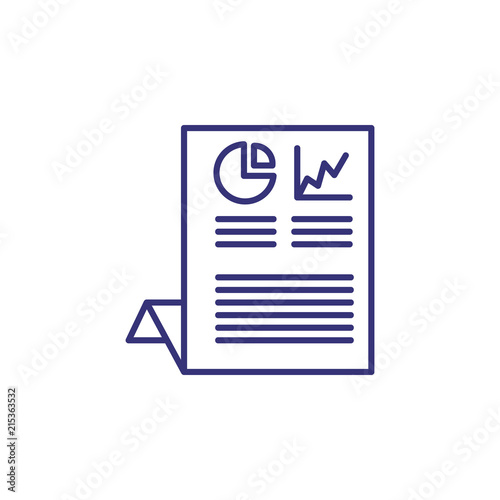 Financial report line icon. Document, paper, chart, analytics. Analysis concept. Can be used for topics like statistics, marketing, finance, business