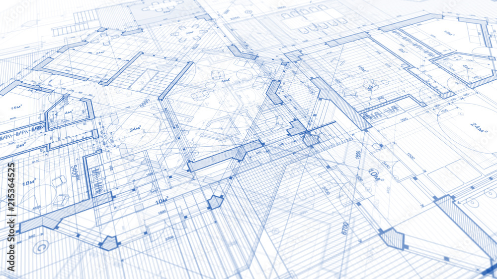 Architecture design: blueprint plan - illustration of a plan modern residential building / technology, industry, business concept illustration: real estate, building, construction, architecture Architecture design: blueprint plan - illustration of a plan modern residential building / technology, industry, business concept illustration: real estate, building, construction, architecture