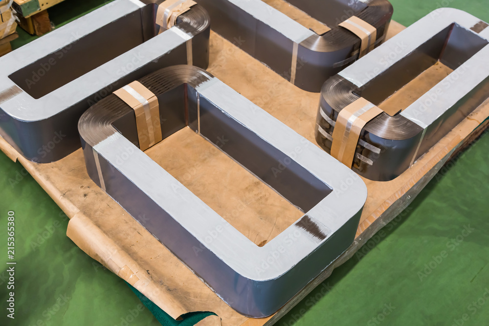 Amorphous metal cores for Amorphous Metal Transformer (AMT) Stock Photo