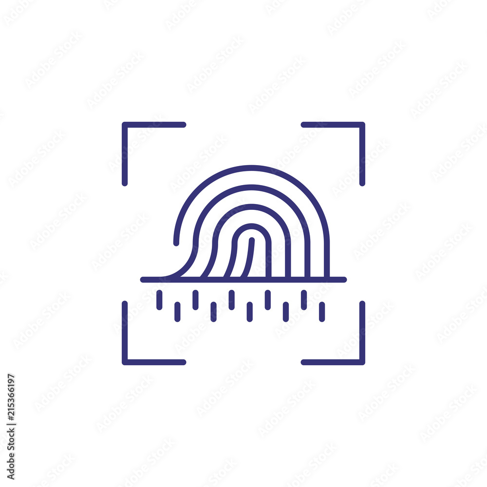 Sensor data line icon. Fingerprint, print, scanning. Security concept. Can be used for topics like verification, authorization, identification Sensor data line icon. Fingerprint, print, scanning. Security concept. Can be used for topics like verification, authorization, identification