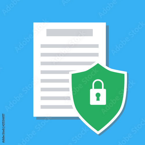 document protection, flat style vector illustration concept