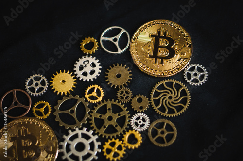 clockwork and bitcoin coin © borispain69