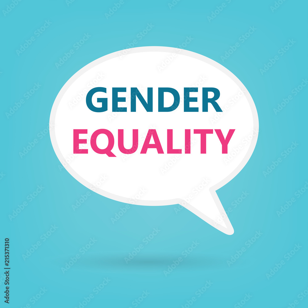 gender equality written on speech bubble- vector illustration gender equality written on speech bubble- vector illustration