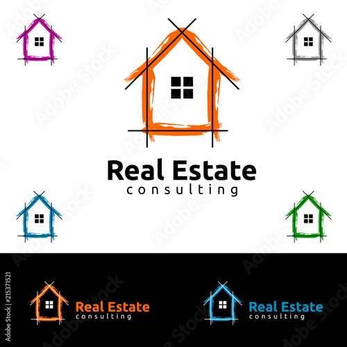 Real estate Logo with Abstract Property and Home shape