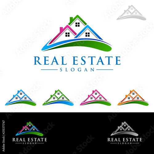 Real estate Logo with Abstract Property and Home shape