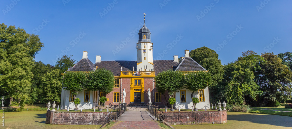Panorama of the old dutch mansion Fraeylemaborg in Slochteren, Netherlands