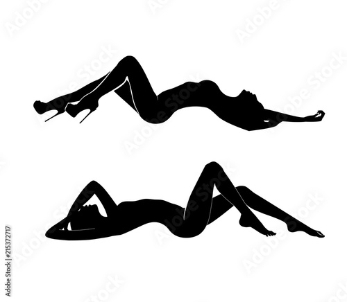Black contour female figures
