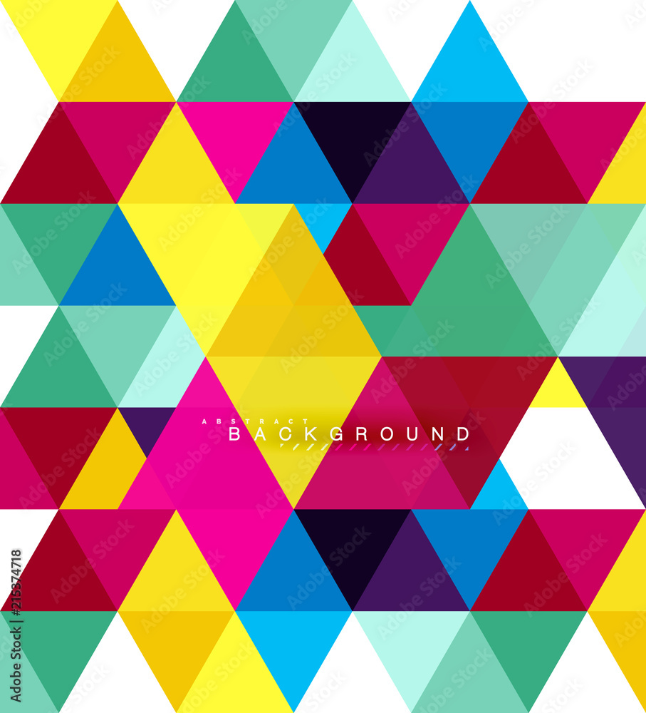 Multicolored triangles abstract background, mosaic tiles concept Multicolored triangles abstract background, mosaic tiles concept