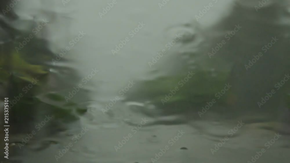 hard rain falling through car windshield hard rain falling through car windshield