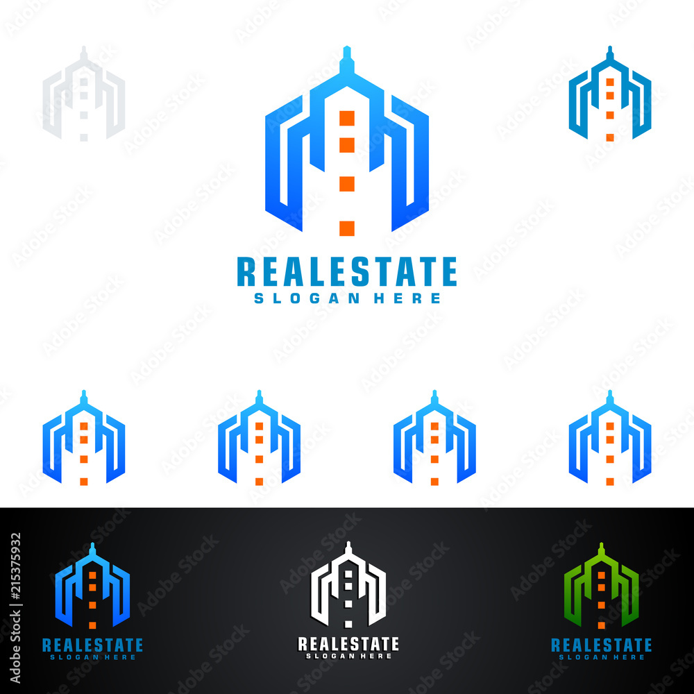 Fototapeta premium Real estate Logo with Abstract Property and Home shape