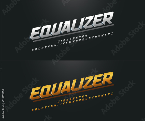 Elegant Silver and Golden Colored Metal Chrome Alphabet Font. Typography gold italic modern style. vector illustration