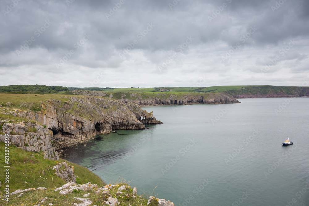 Looking back from Stackpole Head towards Barafundle Bay, Pembrokeshire, UK