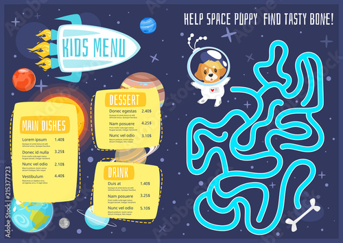 Children menu meal template.