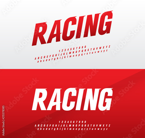 sport modern alphabet and number fonts. Racing typography italic font uppercase and lowercase. vector illustrator