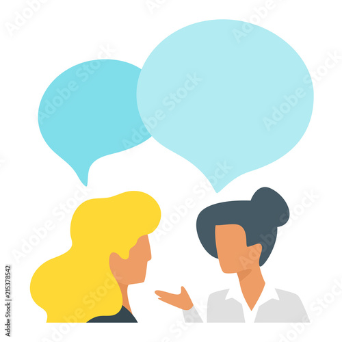 businesswoman with speech bubbles