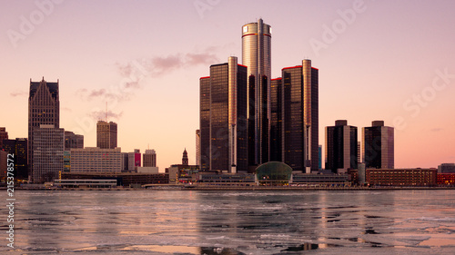 GM building, view from Canada in winter photo