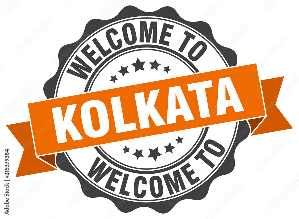 Fototapeta premium Kolkata round ribbon seal