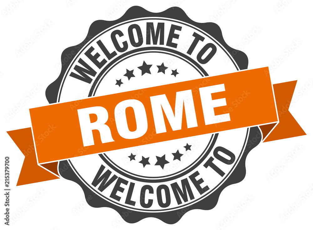 Obraz premium Rome round ribbon seal