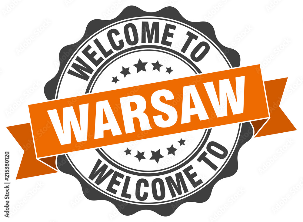Fototapeta premium Warsaw round ribbon seal