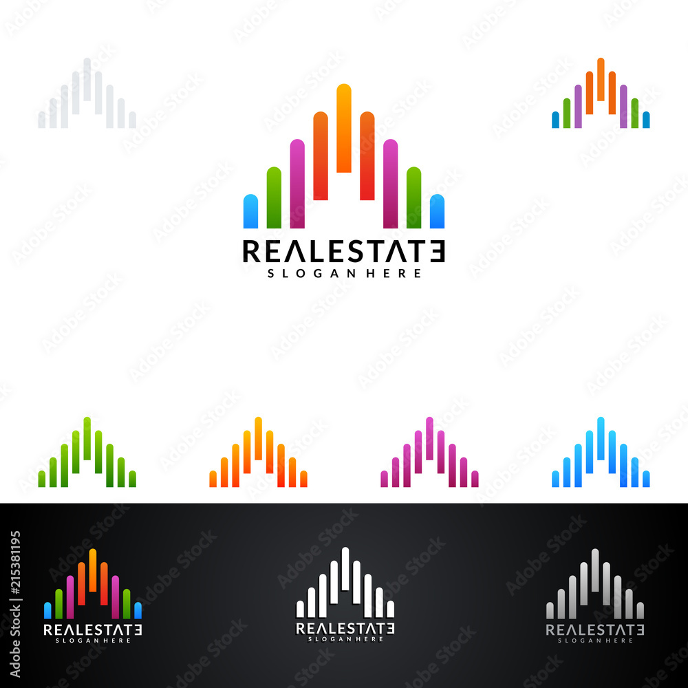 Real estate Logo with Abstract Property and Home shape Real estate Logo with Abstract Property and Home shape