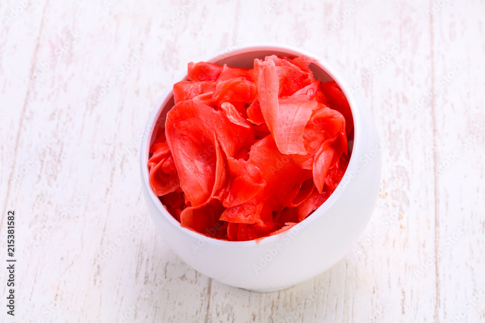 Pickled ginger in the bowl Pickled ginger in the bowl