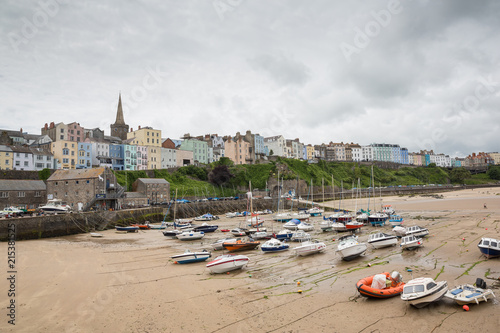 The harbour and old town of Tenby, captured at low tide © Michael Evans