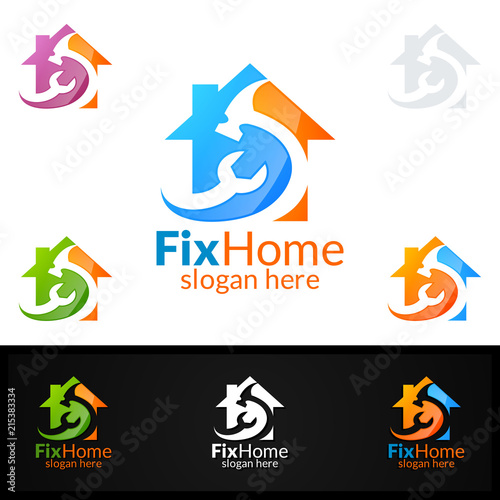 Real estate Logo, Fix Home Vector Logo Design suitable for architecture, handyman,bricolage,Diy